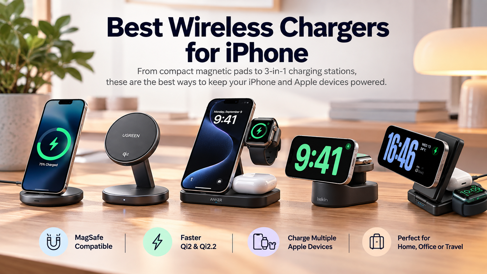 Best wireless chargers for iPhone including magnetic charging pads and multi-device charging stations